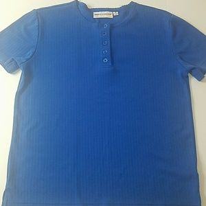 Rebecca Malone Short Sleeve Blue Casual Tee Size S
